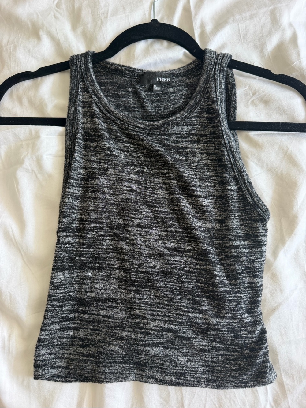 Wilfred Black and Gray Marled Tank Top